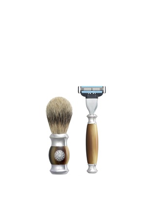 Figure View - Click To Enlarge - GENTLEMEN'S TONIC - Mayfair Shaving Brush & Razor Set - Horn
