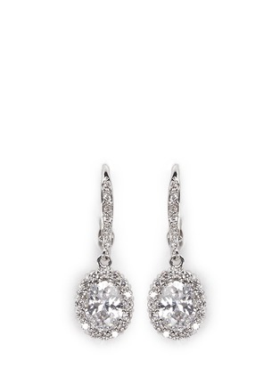 Main View - Click To Enlarge - CZ BY KENNETH JAY LANE - Paved oval earrings