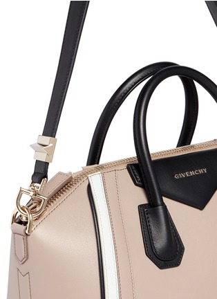 Detail View - Click To Enlarge - GIVENCHY - Antigona contrast trim medium leather satchel