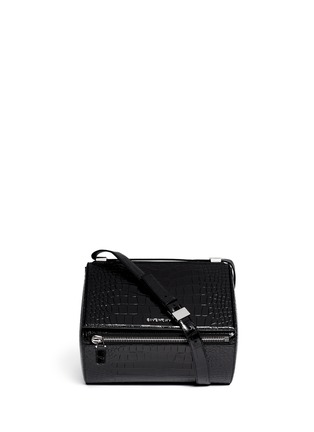 Main View - Click To Enlarge - GIVENCHY - 'Pandora Box' medium croc embossed leather bag