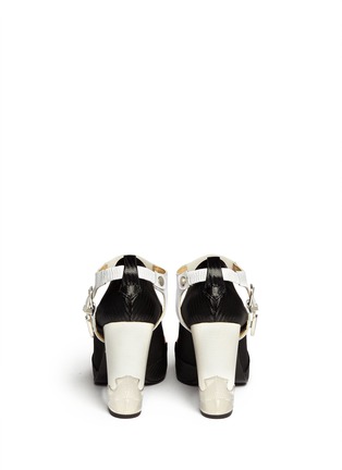 Back View - Click To Enlarge - TOGA SHOES - Detachable harness contrast mesh leather pumps