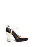 Main View - Click To Enlarge - TOGA SHOES - Detachable harness contrast mesh leather pumps