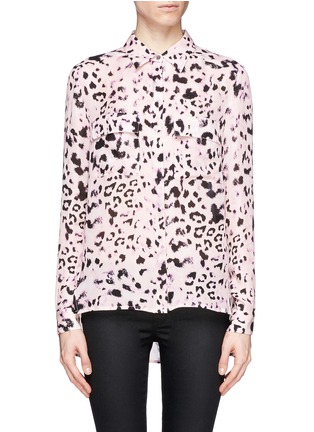 Main View - Click To Enlarge - WHISTLES - 'Lizzy' brushed fur print blouse
