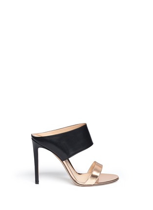Main View - Click To Enlarge - GIANVITO ROSSI - 'Diane' metallic leather mules