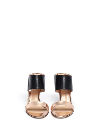 Figure View - Click To Enlarge - GIANVITO ROSSI - 'Diane' metallic leather mules