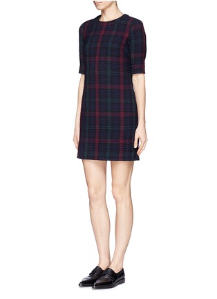 Figure View - Click To Enlarge - ELIZABETH AND JAMES - 'Clairemont' diamond quilted plaid dress