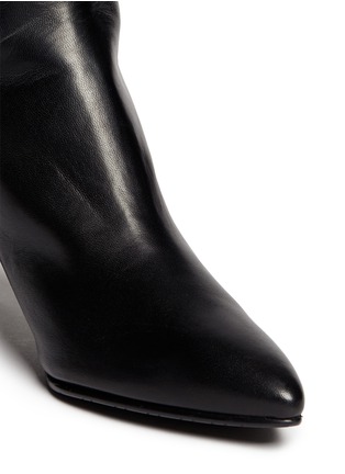 Detail View - Click To Enlarge - STUART WEITZMAN - 'Demi Mimi' elastic back leather boots