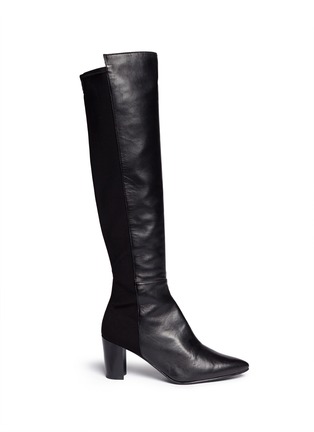 Main View - Click To Enlarge - STUART WEITZMAN - 'Demi Mimi' elastic back leather boots