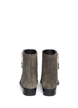 Back View - Click To Enlarge - STUART WEITZMAN - 'Winzipper' suede ankle boots