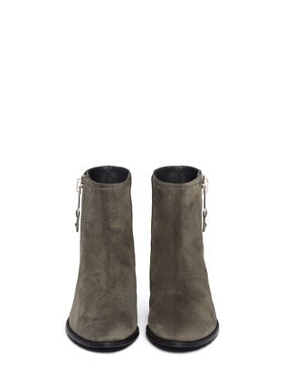 Figure View - Click To Enlarge - STUART WEITZMAN - 'Winzipper' suede ankle boots
