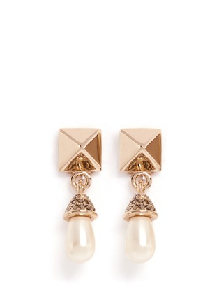 Main View - Click To Enlarge - VALENTINO GARAVANI - Rockstud pearl drop earrings