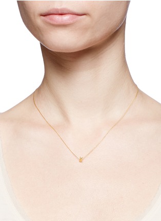 Figure View - Click To Enlarge - XR - 'Initiale K' diamond 16k gold plated necklace