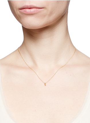 Figure View - Click To Enlarge - XR - 'Initiale L' diamond 16k gold plated necklace