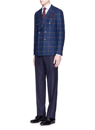 Figure View - Click To Enlarge - ISAIA - 'Cortina' double breasted wool-cashmere hopsack blazer