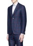 Front View - Click To Enlarge - ISAIA - 'Cortina' contrast check wool suit