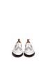 Front View - Click To Enlarge - THOM BROWNE  - Oxford fabric insert leather longwing Derbies