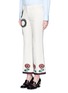Front View - Click To Enlarge - GUCCI - Crochet trim embroidered flared cady pants