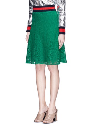 Front View - Click To Enlarge - GUCCI - Cluny lace midi skirt