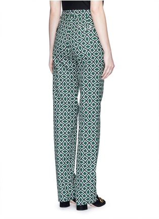 Back View - Click To Enlarge - GUCCI - Retro wave print cotton suiting pants