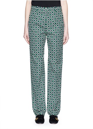 Main View - Click To Enlarge - GUCCI - Retro wave print cotton suiting pants