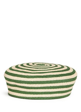 Figure View - Click To Enlarge - GUCCI - Stripe hemp-cotton straw beret hat