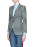 Front View - Click To Enlarge - GUCCI - Retro wave print cotton suiting jacket