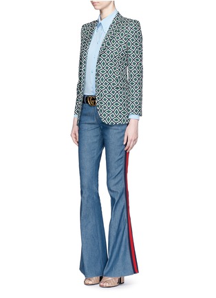 Figure View - Click To Enlarge - GUCCI - Retro wave print cotton suiting jacket