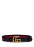 Main View - Click To Enlarge - GUCCI - GG logo buckle leather canvas web belt