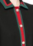 Detail View - Click To Enlarge - GUCCI - Web ribbon trim silk-wool coat