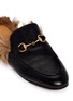 Detail View - Click To Enlarge - GUCCI - Fur lined leather loafer slides