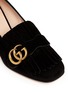 Detail View - Click To Enlarge - GUCCI - 'Marmont' kiltie fringe suede loafer pumps