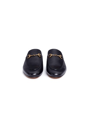 Front View - Click To Enlarge - GUCCI - 'PRINCETOWN' HORSEBIT LEATHER SLIDE LOAFERS