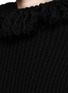 Detail View - Click To Enlarge - VALENTINO GARAVANI - Frayed turtleneck rib wool sweater