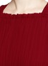 Detail View - Click To Enlarge - VALENTINO GARAVANI - Ruche silk georgette cape back dress