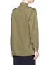 Back View - Click To Enlarge - SAINT LAURENT - Strass stud cotton herringbone shirt