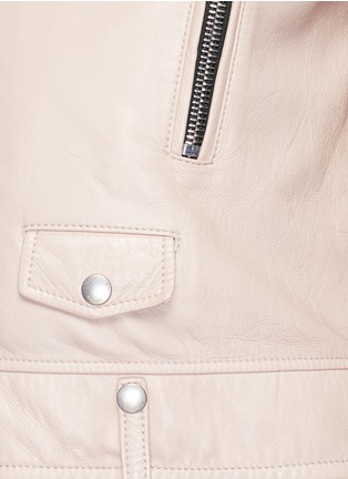 Detail View - Click To Enlarge - SAINT LAURENT - Asymmetric zip front leather motorcycle jacket