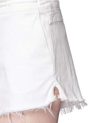 Detail View - Click To Enlarge - CHLOÉ - Frayed drawstring denim shorts
