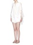 Figure View - Click To Enlarge - CHLOÉ - Tassel tie broiderie anglaise flare sleeve silk top