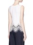 Back View - Click To Enlarge - CHLOÉ - Broderie anglaise lace hem sleeveless sweatshirt