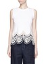 Main View - Click To Enlarge - CHLOÉ - Broderie anglaise lace hem sleeveless sweatshirt