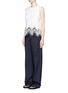Figure View - Click To Enlarge - CHLOÉ - Broderie anglaise lace hem sleeveless sweatshirt