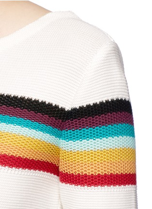 Detail View - Click To Enlarge - CHLOÉ - Rainbow stripe intarsia cotton sweater