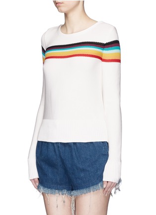 Front View - Click To Enlarge - CHLOÉ - Rainbow stripe intarsia cotton sweater
