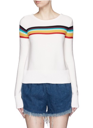 Main View - Click To Enlarge - CHLOÉ - Rainbow stripe intarsia cotton sweater