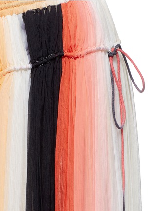 Detail View - Click To Enlarge - CHLOÉ - Rainbow silk crépon tassel drawstring skirt
