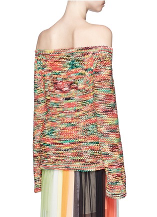 Back View - Click To Enlarge - CHLOÉ - Off-shoulder tassel drawstring hem chunky knit top