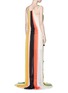 Back View - Click To Enlarge - CHLOÉ - Rainbow drawstring tassel silk crépon gown