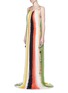 Figure View - Click To Enlarge - CHLOÉ - Rainbow drawstring tassel silk crépon gown