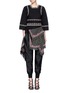 Figure View - Click To Enlarge - ISABEL MARANT - 'Siloe' embroidered cotton twill bell sleeve top