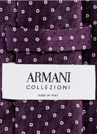 Detail View - Click To Enlarge - ARMANI COLLEZIONI - Dot jacquard silk tie